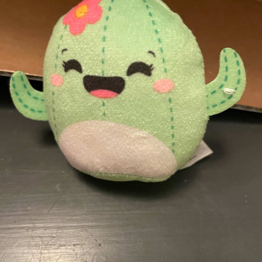 Squishmallows mini Green Cactus Plush with Pink Flower